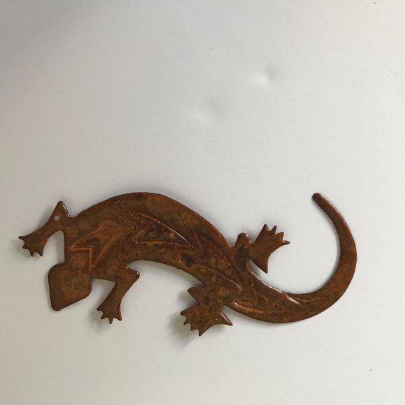 Gecko Ornament Rustic Christmas Lizard Wall Plaque - Picture 5 of 7